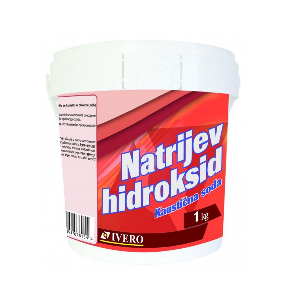 Natrijev hidroksid Ivero (kaustična soda) 1kg 99% za čišćenje i dezinfekciju, Pčelarska Oprema, Agro Simpa d.o.o.